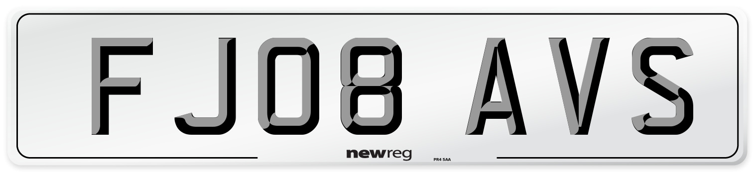 FJ08 AVS Number Plate from New Reg